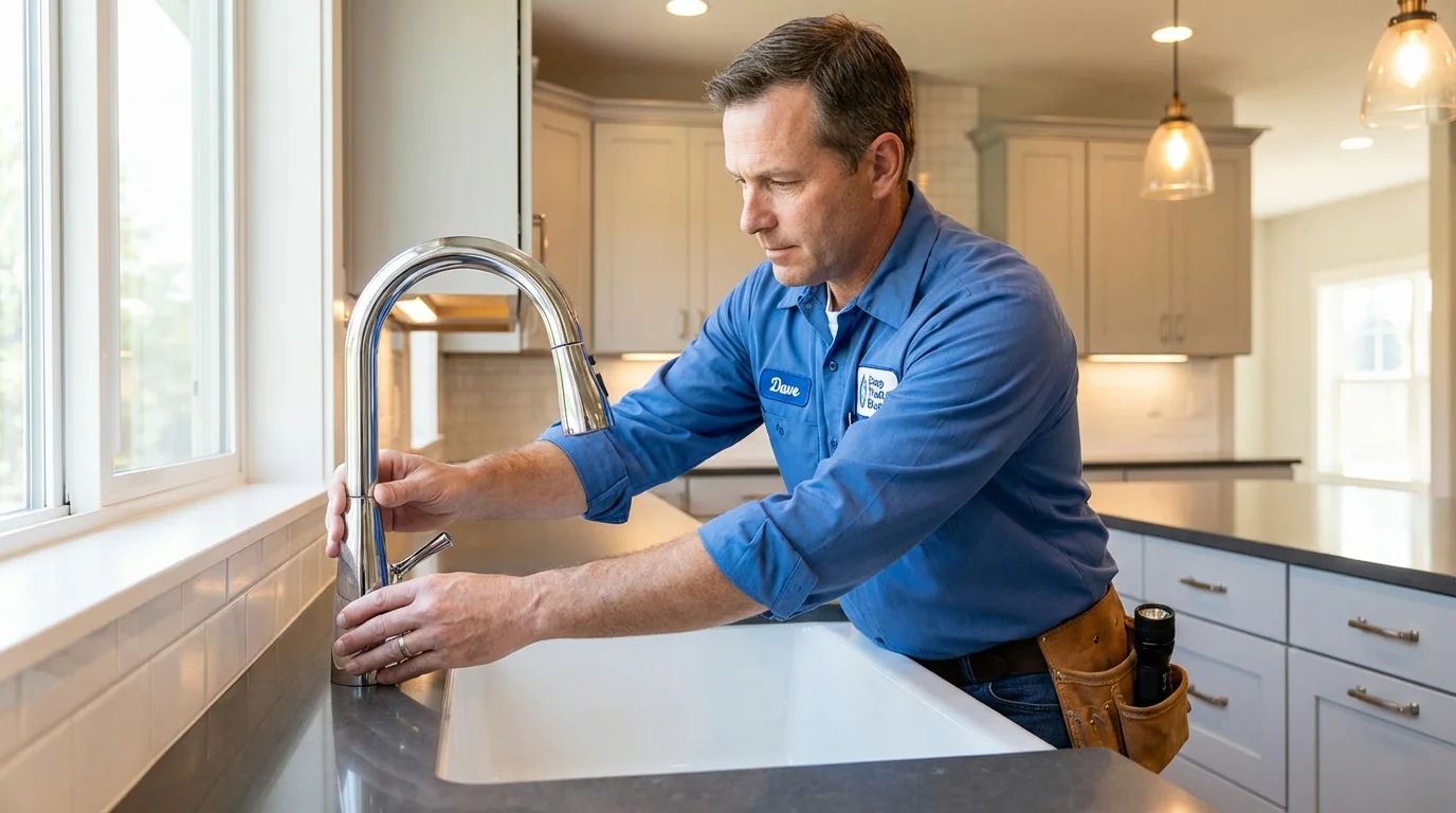 Kitchen faucet installation by Johns Plumbing LLC in Lake Park