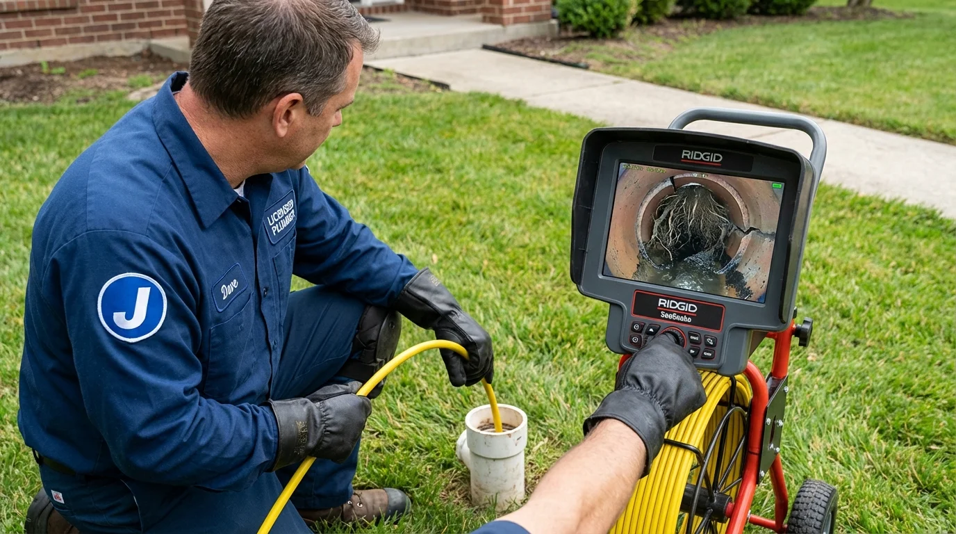 Sewer camera inspection being performed by Johns Plumbing LLC in Lake Park